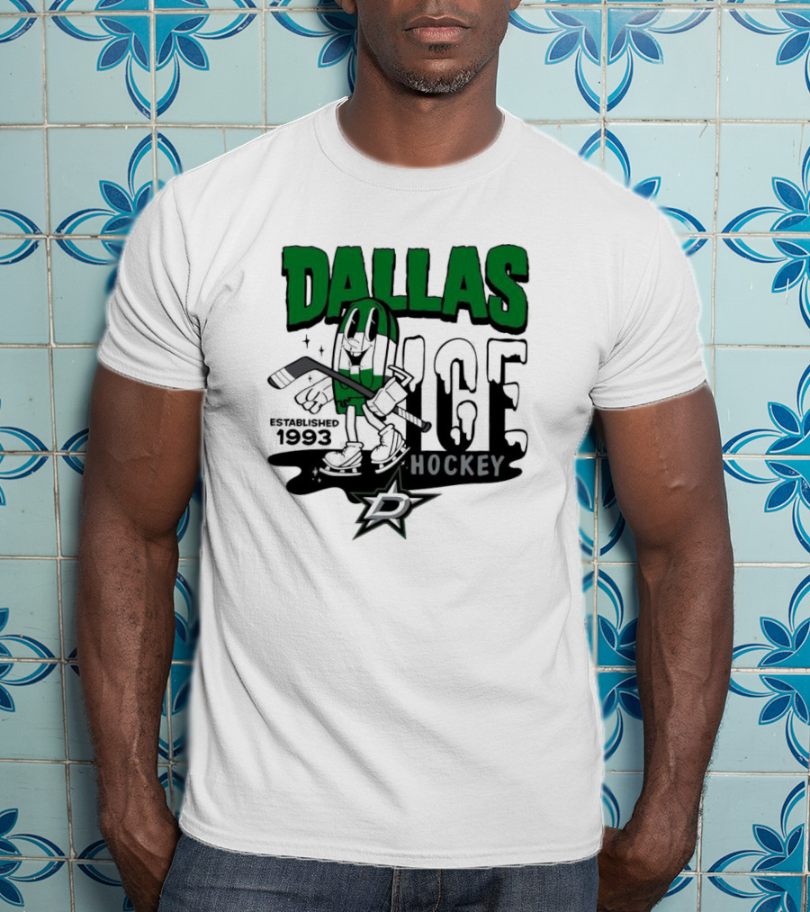 Dallas Stars Ice Hockey Established 1993 Youth Mitchell And Ness T-Shirt