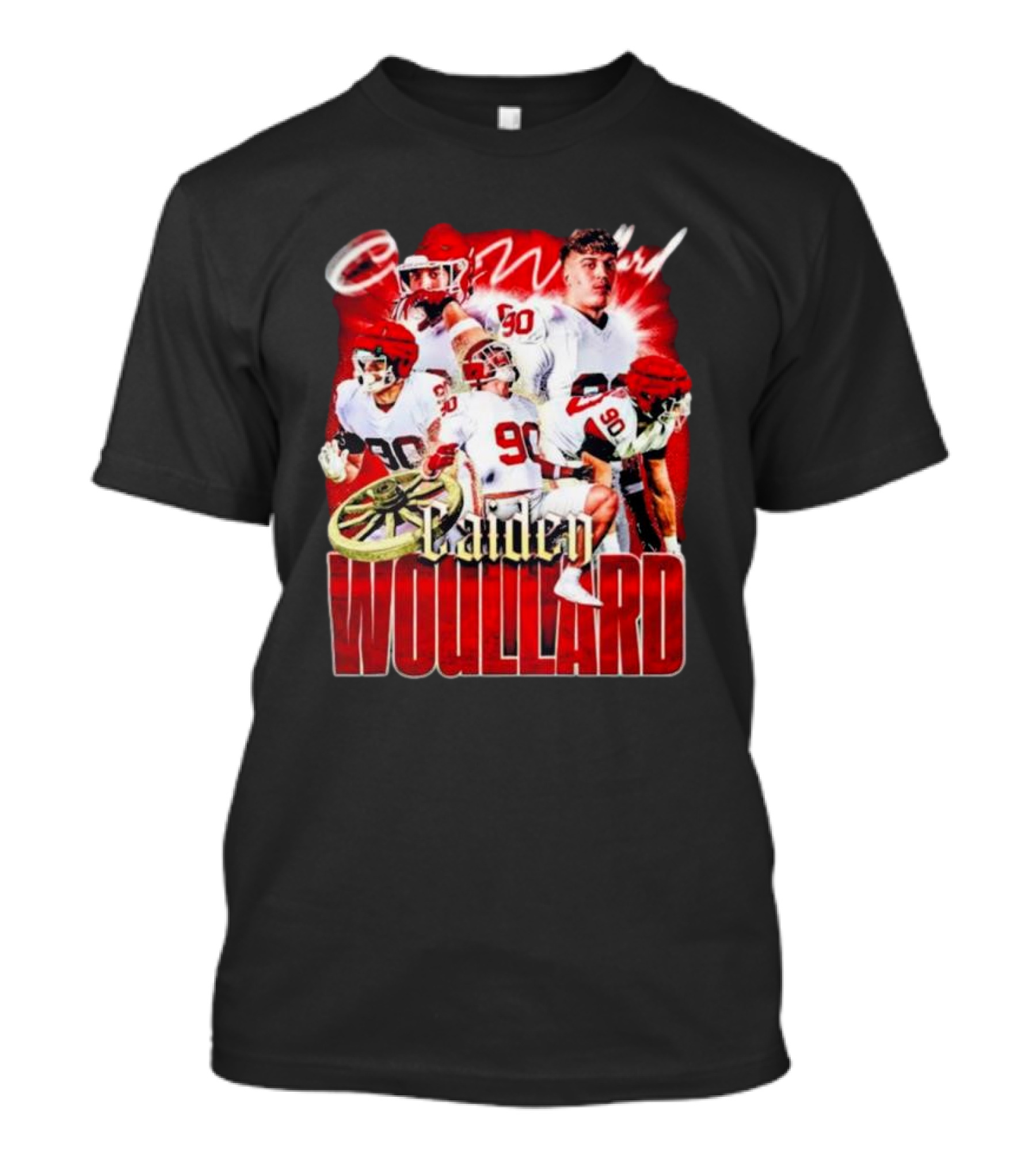 Caiden Wouillard 90 Football Action Collage T-Shirt