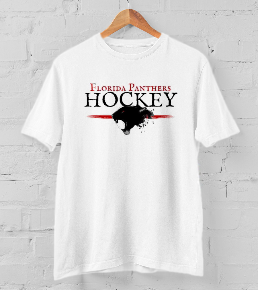 Florida Panthers Vintage Hockey Black Red Panther T-Shirt