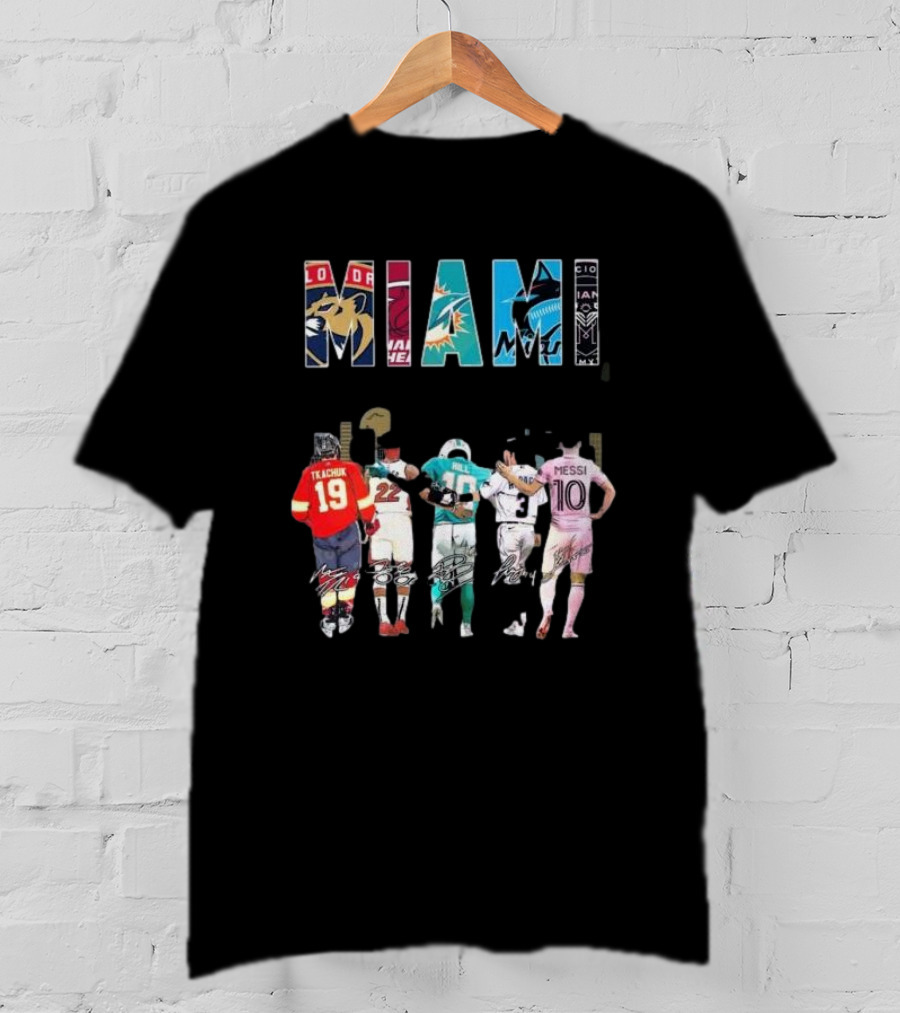 Miami Florida Panthers Heat Dolphins Marlins City Soccer Tee Players T-Shirt