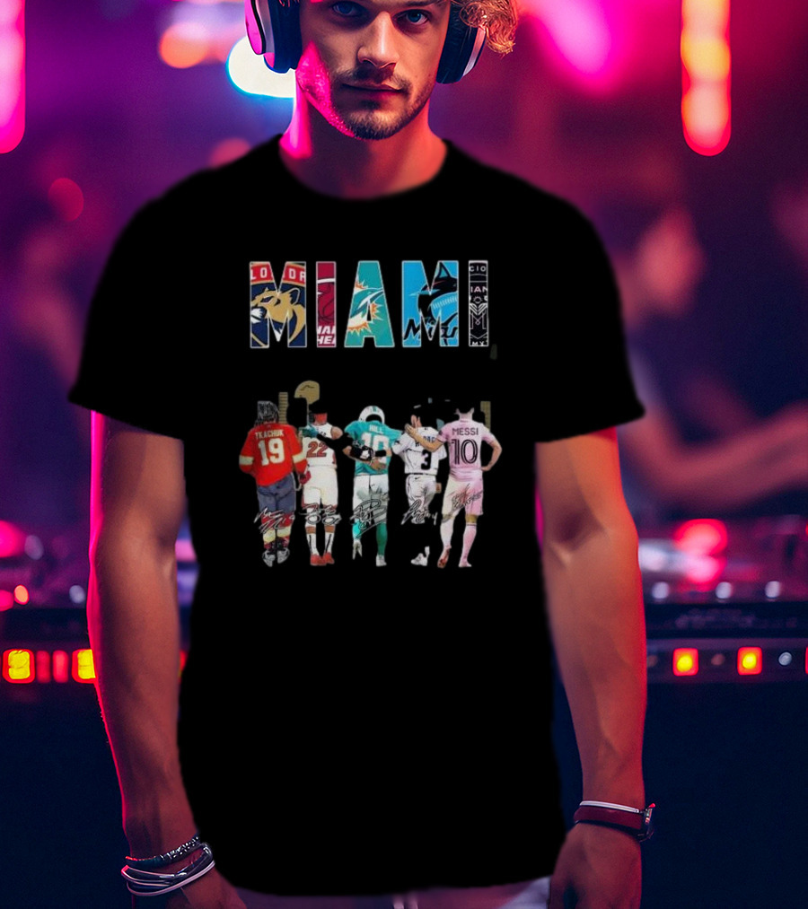 Miami Florida Panthers Heat Dolphins Marlins City Soccer Tee Players T-Shirt