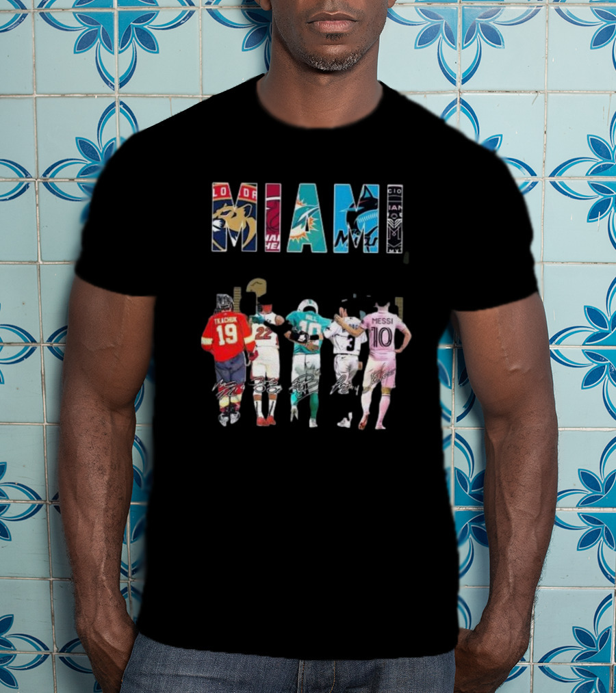 Miami Florida Panthers Heat Dolphins Marlins City Soccer Tee Players T-Shirt