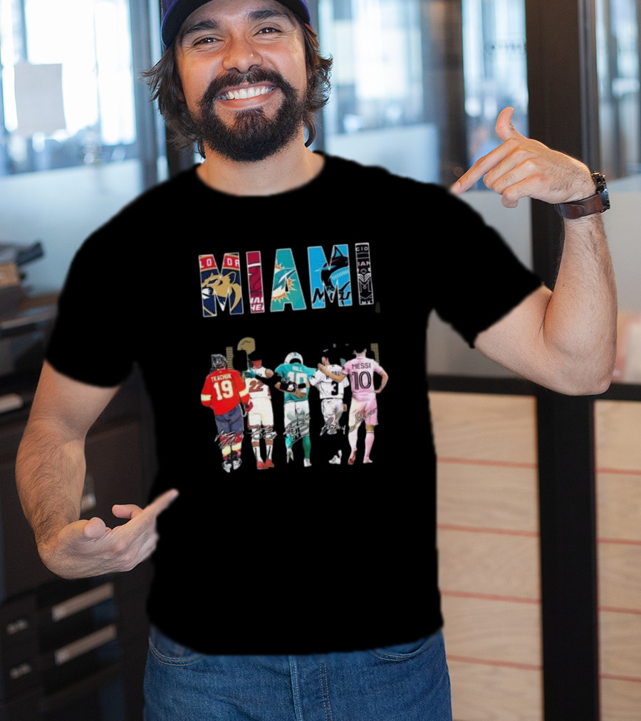 Miami Florida Panthers Heat Dolphins Marlins City Soccer Tee Players T-Shirt