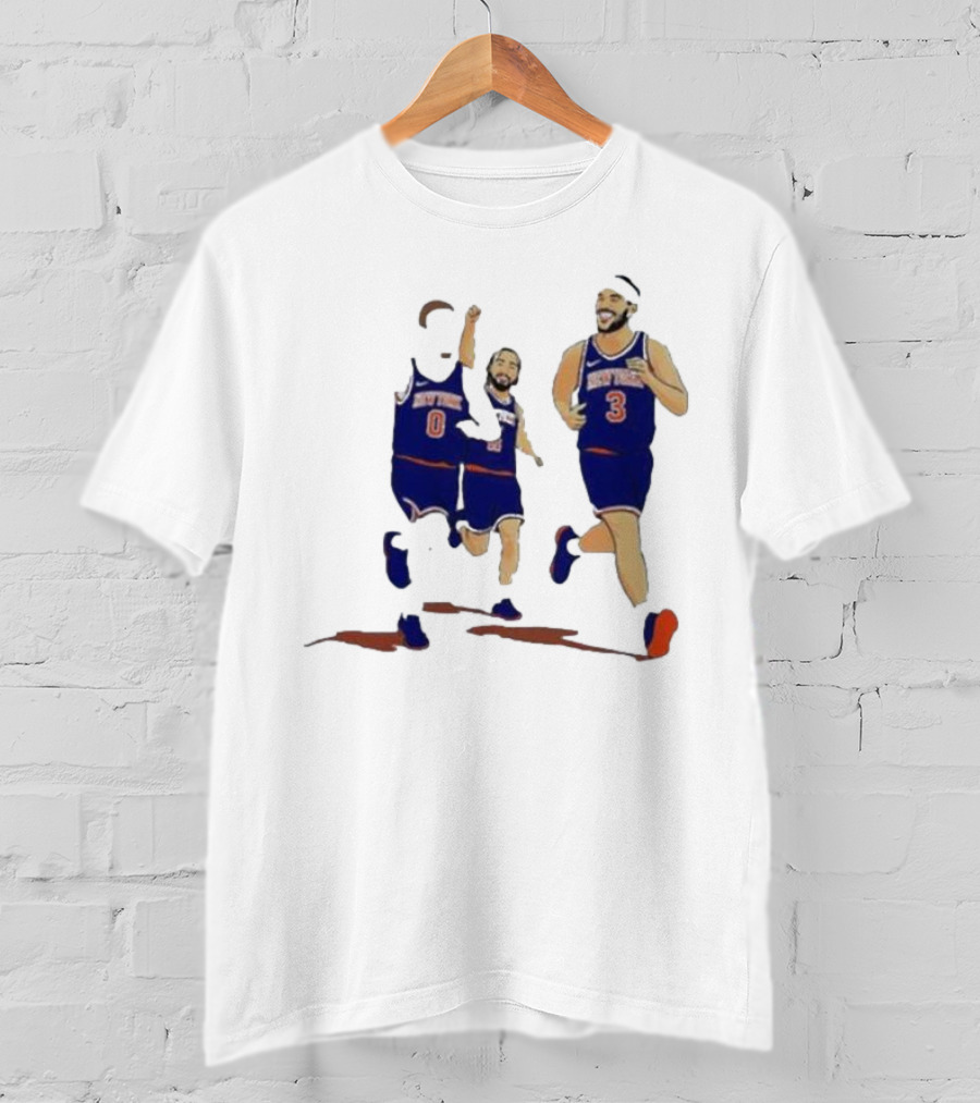 New York Knicks Donte DiVincenzo Jalen Brunson Josh Hart Villanova Basketball Team Players T-Shirt