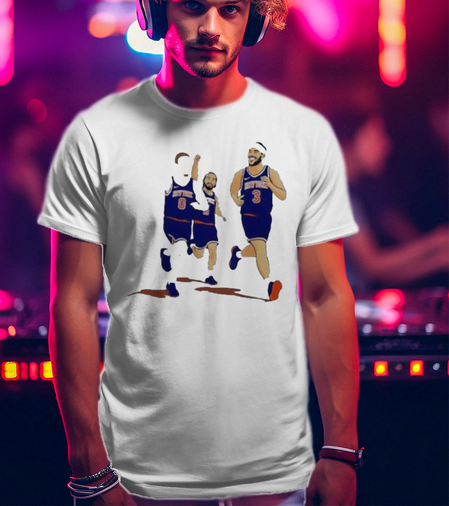 New York Knicks Donte DiVincenzo Jalen Brunson Josh Hart Villanova Basketball Team Players T-Shirt