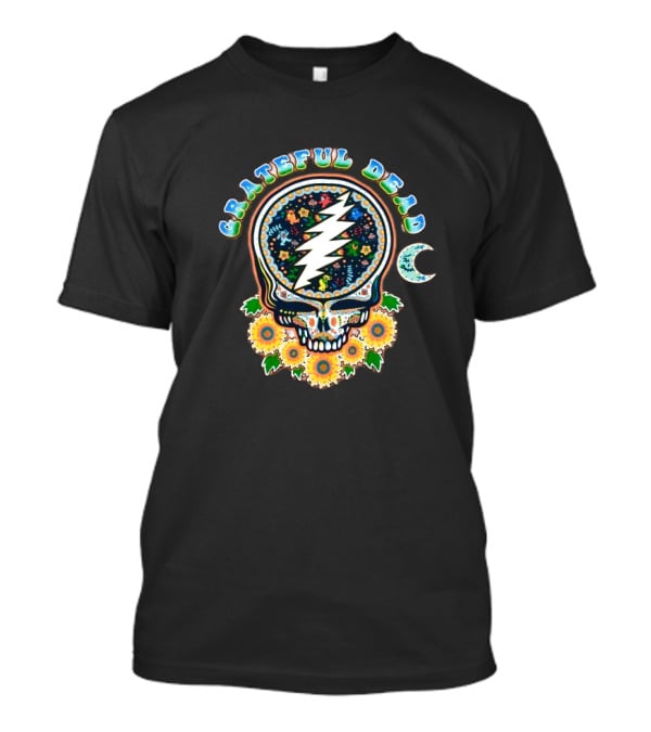 Grateful Dead Steal Your Face Sugar Skull Floral Moon T-Shirt