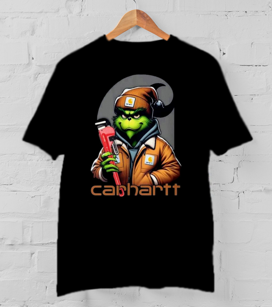 Grinch Carhartt Mechanic Holding Wrench T-Shirt