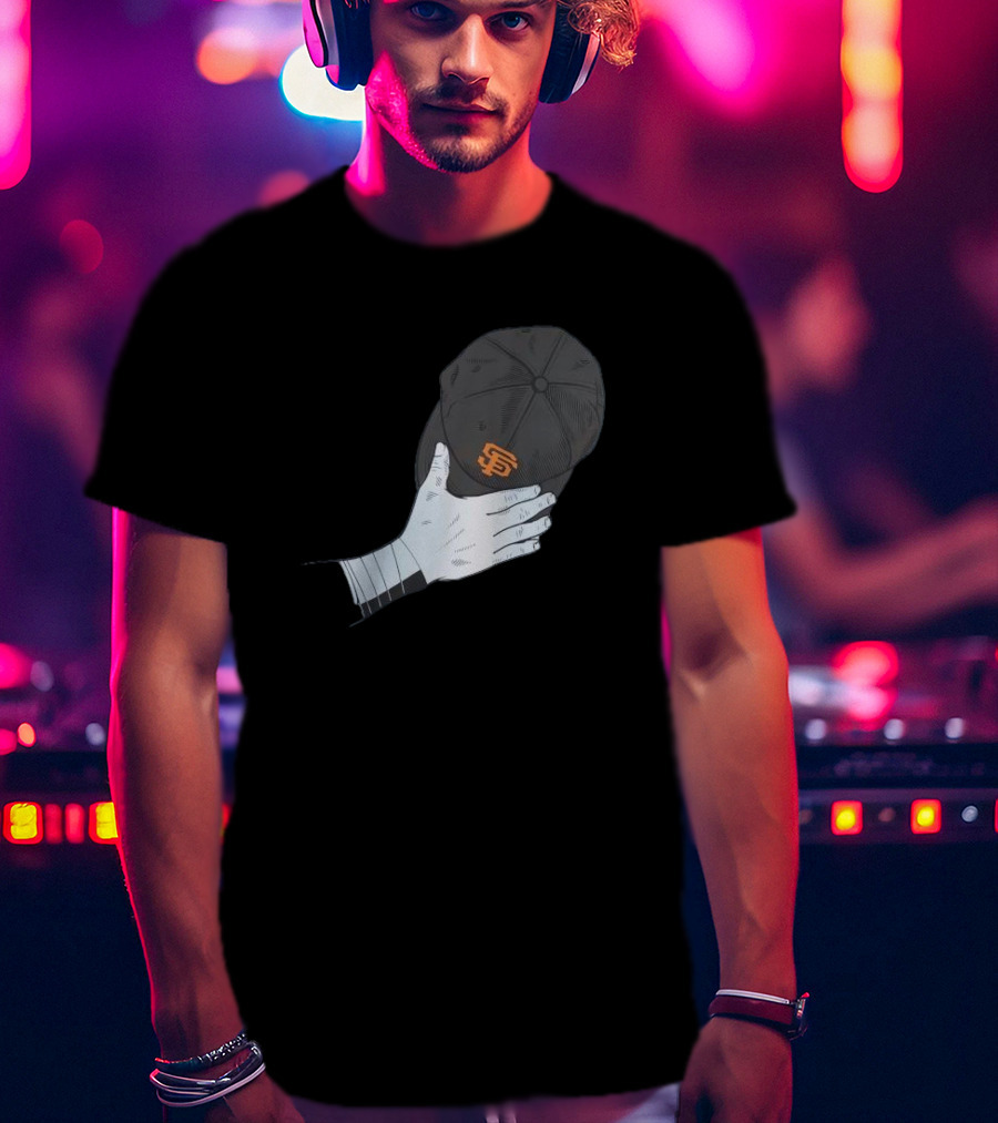 San Francisco Giants Logo Baseballism MLB Hand Holding Cap T-Shirt