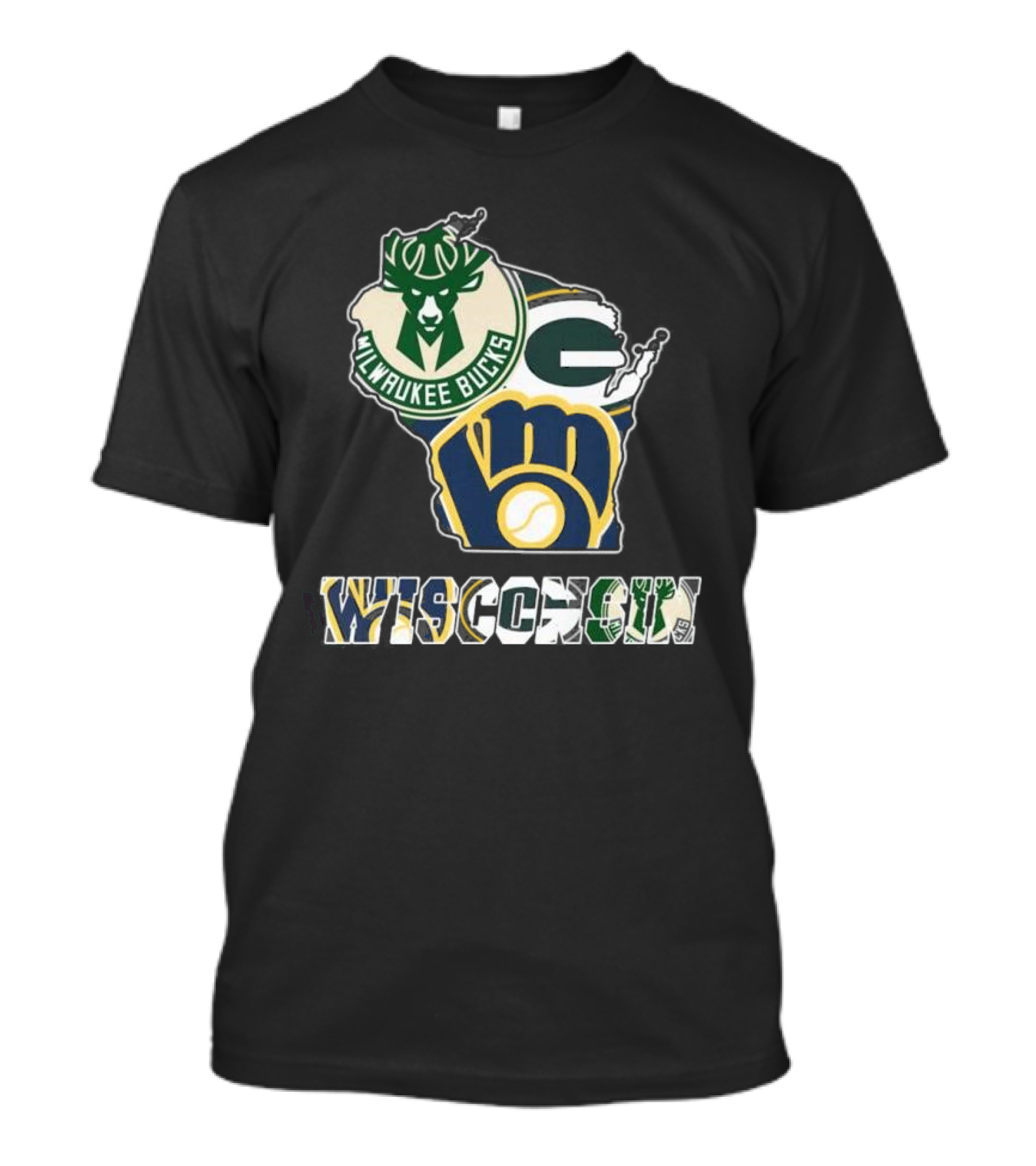 Milwaukee Bucks Green Bay Packers Milwaukee Brewers Wisconsin Team T-Shirt