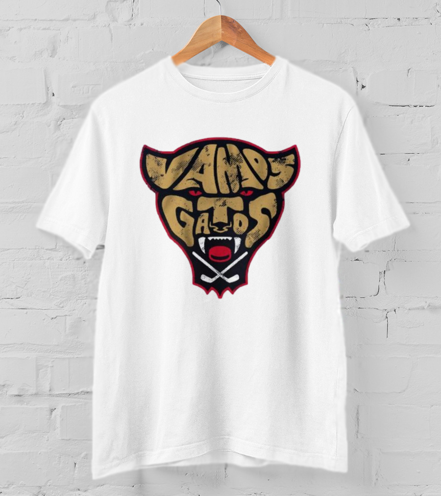 Florida Panthers Vamos Gatos Logo Cat Hockey T-Shirt