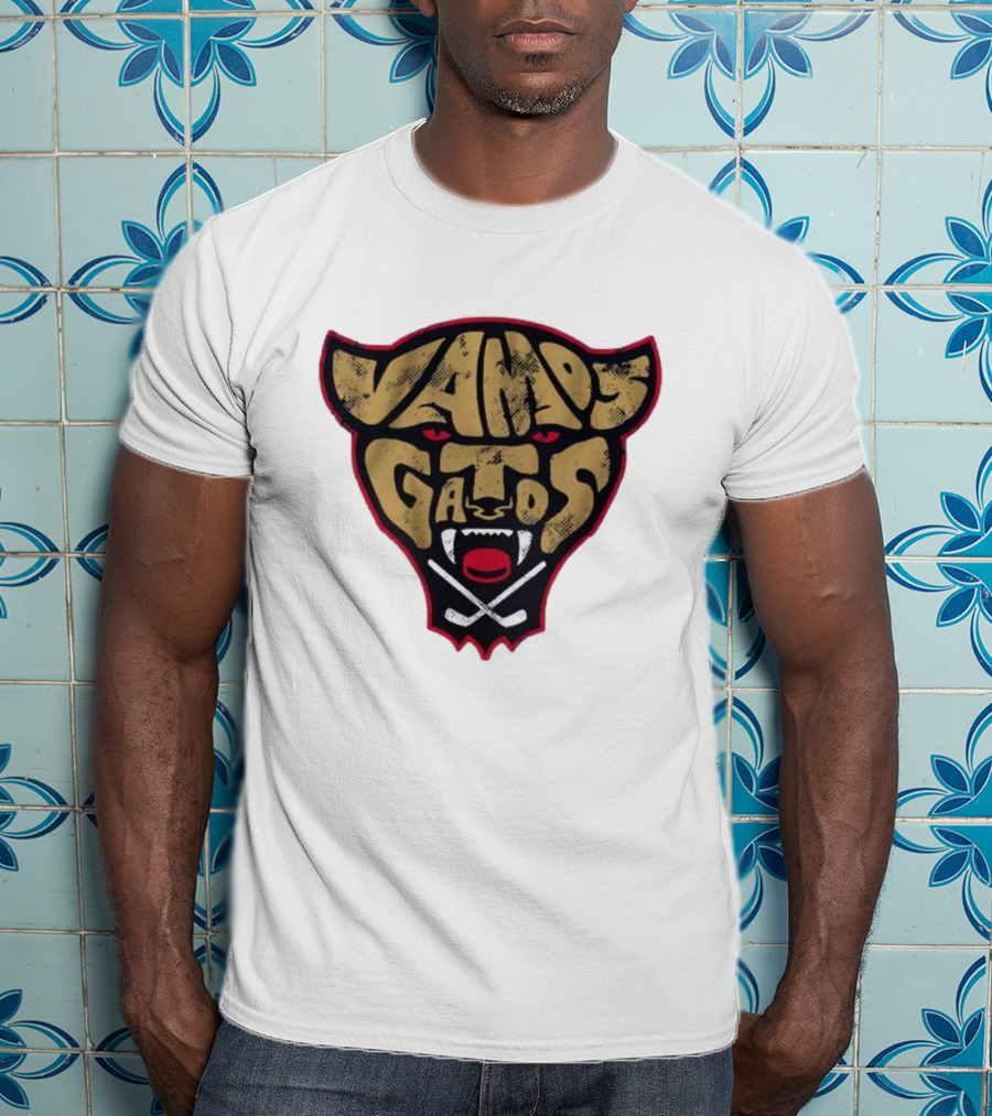 Florida Panthers Vamos Gatos Logo Cat Hockey T-Shirt