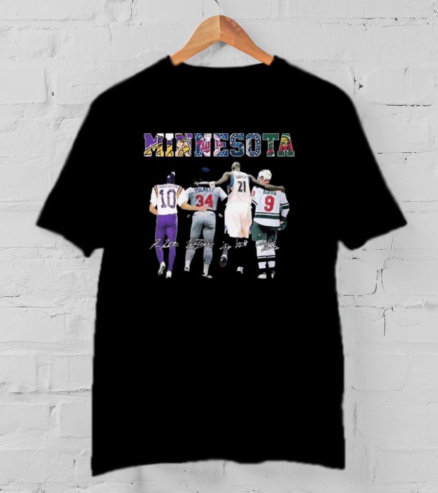 Minnesota Tarkenton Puckett Garnett Koivu Sports Legends Signatures T-Shirt