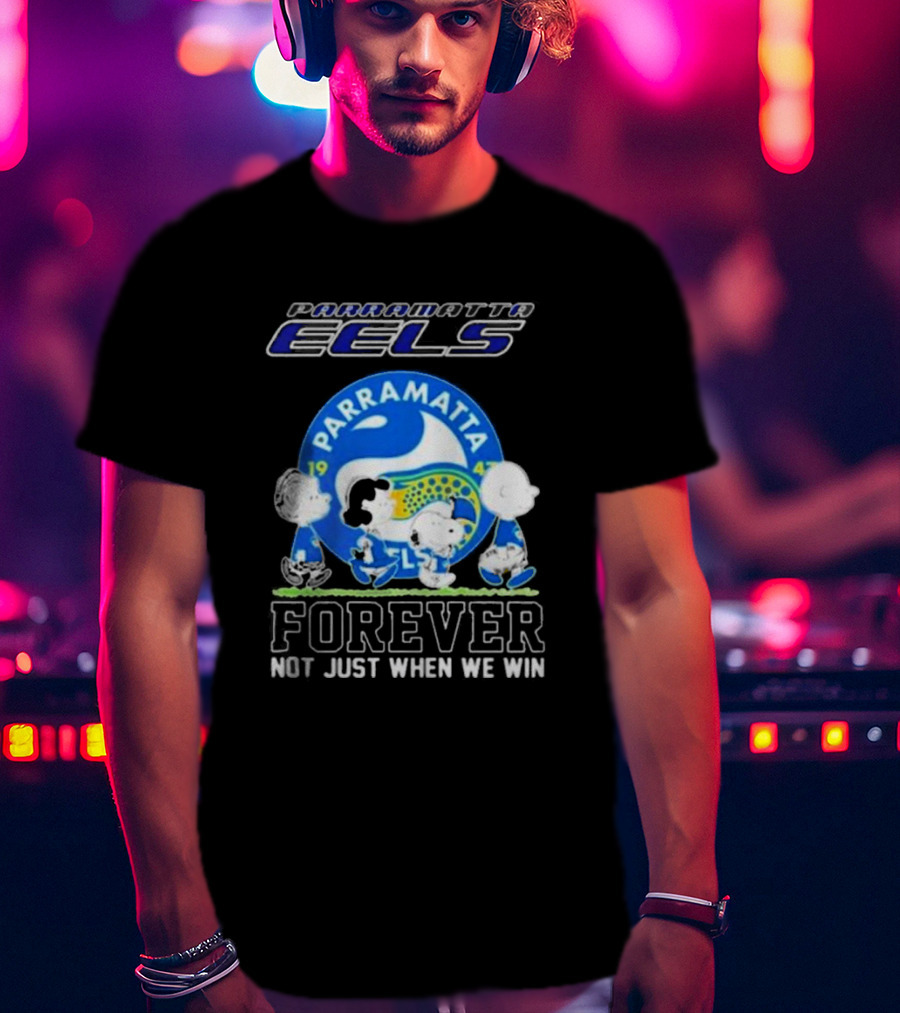 Parramatta Eels Peanuts Characters Walking Forever Not Just When We Win T-Shirt