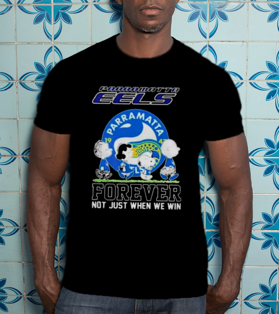 Parramatta Eels Peanuts Characters Walking Forever Not Just When We Win T-Shirt