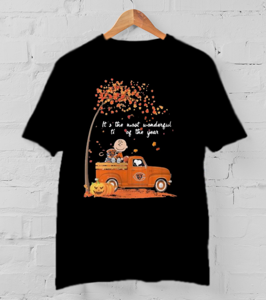 Charlie Brown Snoopy Chicago Bears Wonderful Time Of The Year T-Shirt