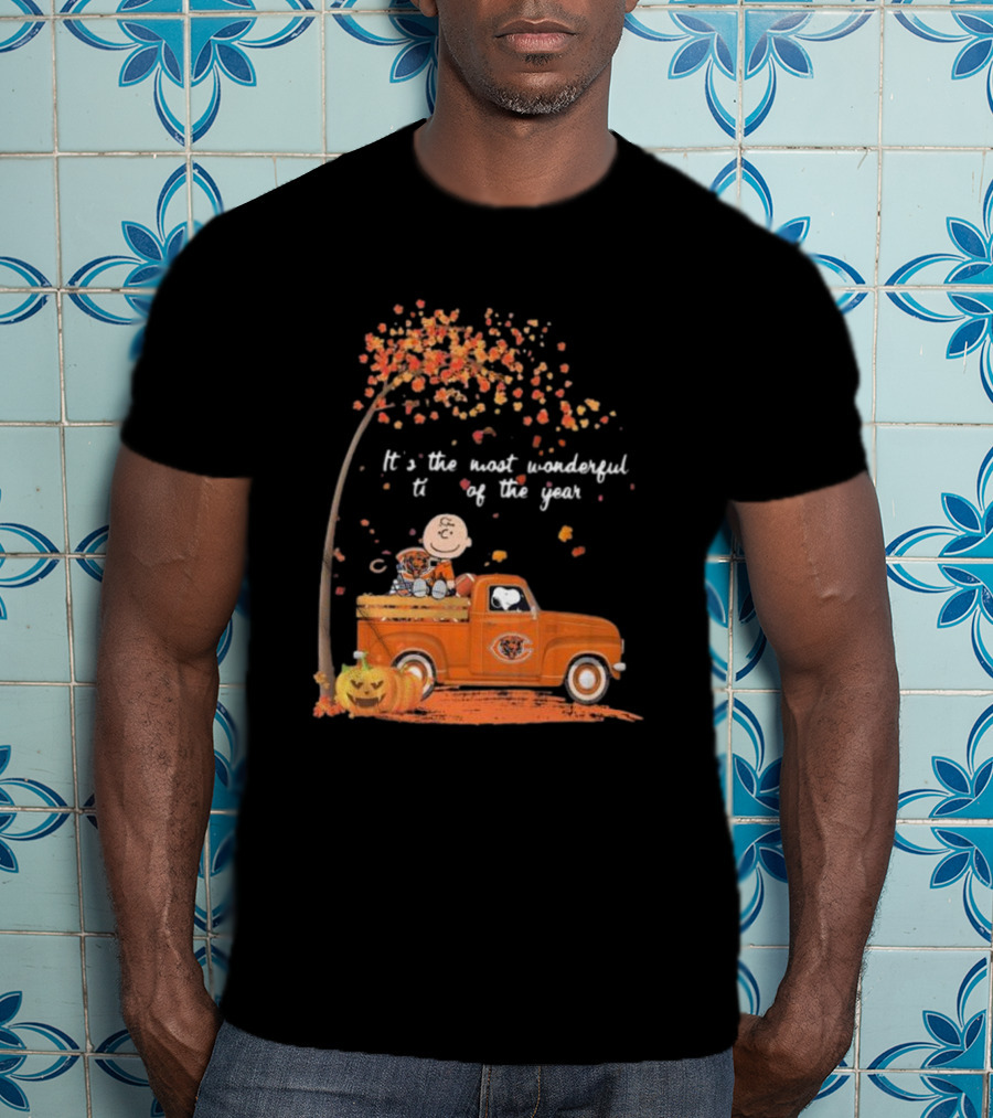 Charlie Brown Snoopy Chicago Bears Wonderful Time Of The Year T-Shirt