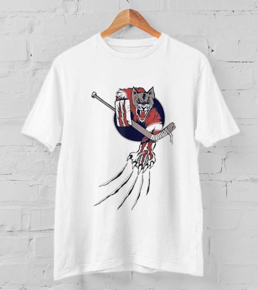 Player Goalie Beast Ice Panther Cat Cougar Hockey Claws T-Shirt