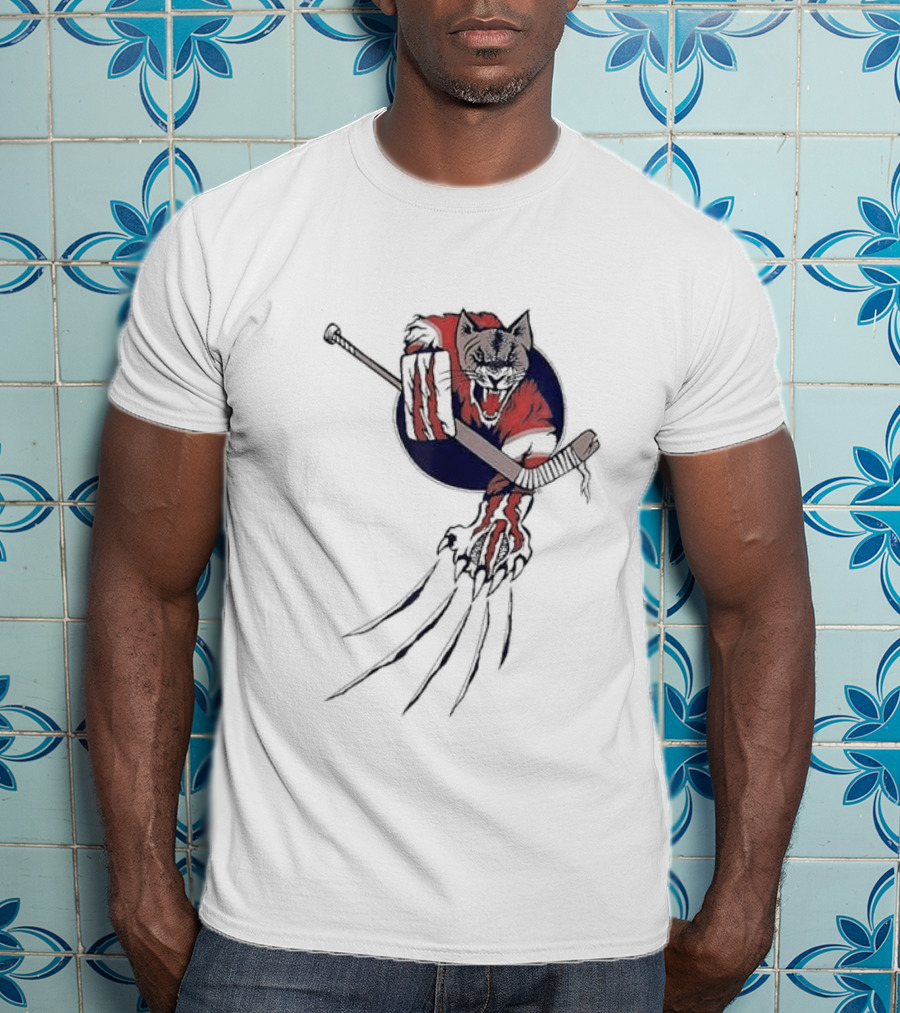 Player Goalie Beast Ice Panther Cat Cougar Hockey Claws T-Shirt