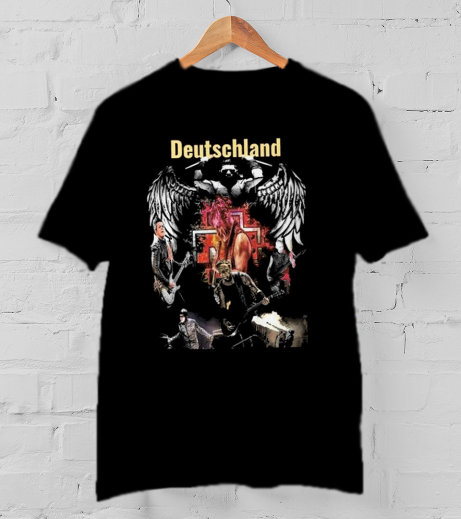 Rammstein Band Deutschland Iconic Imagery With Wings And Musicians T-Shirt