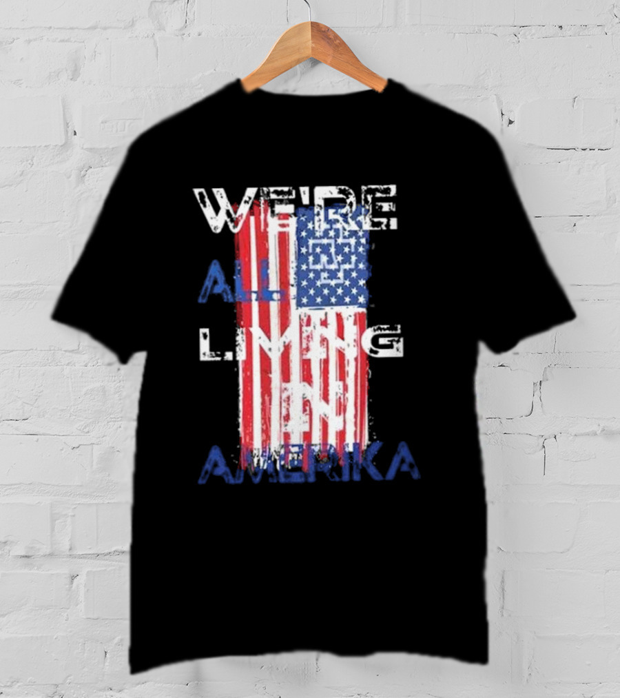 Rammstein Band We’re All Living In Amerika American Flag T-Shirt