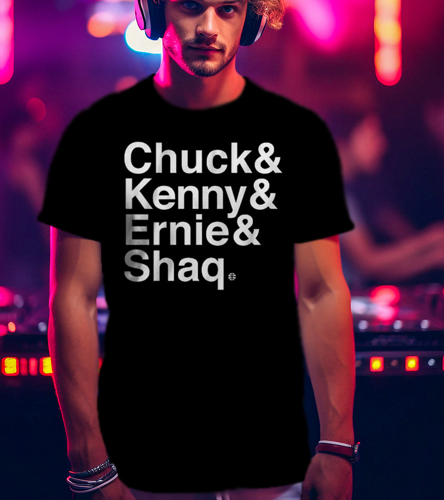 Chuck Kenny Ernie Shaq NBA Basketball Crew Members T-Shirt