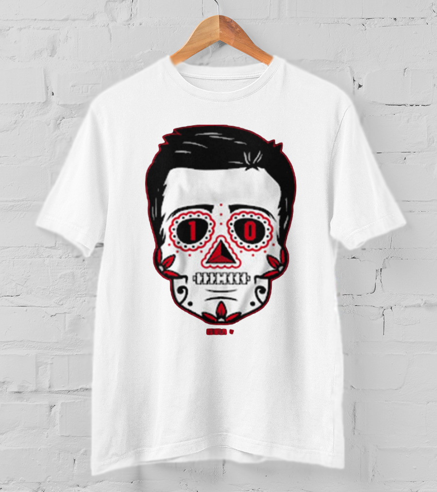 Drake Maye Sugar Skull Football Themed T-Shirt