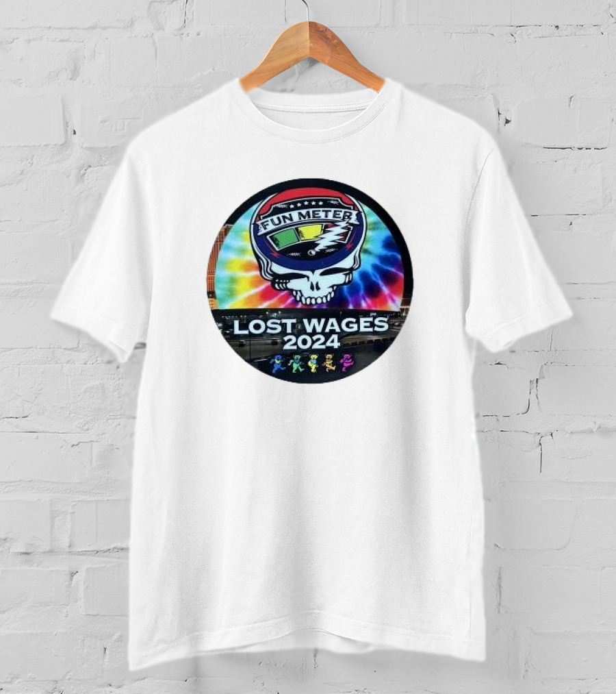 Grateful Dead Tie-Dye Fun Meter Skull Lost Wages T-Shirt