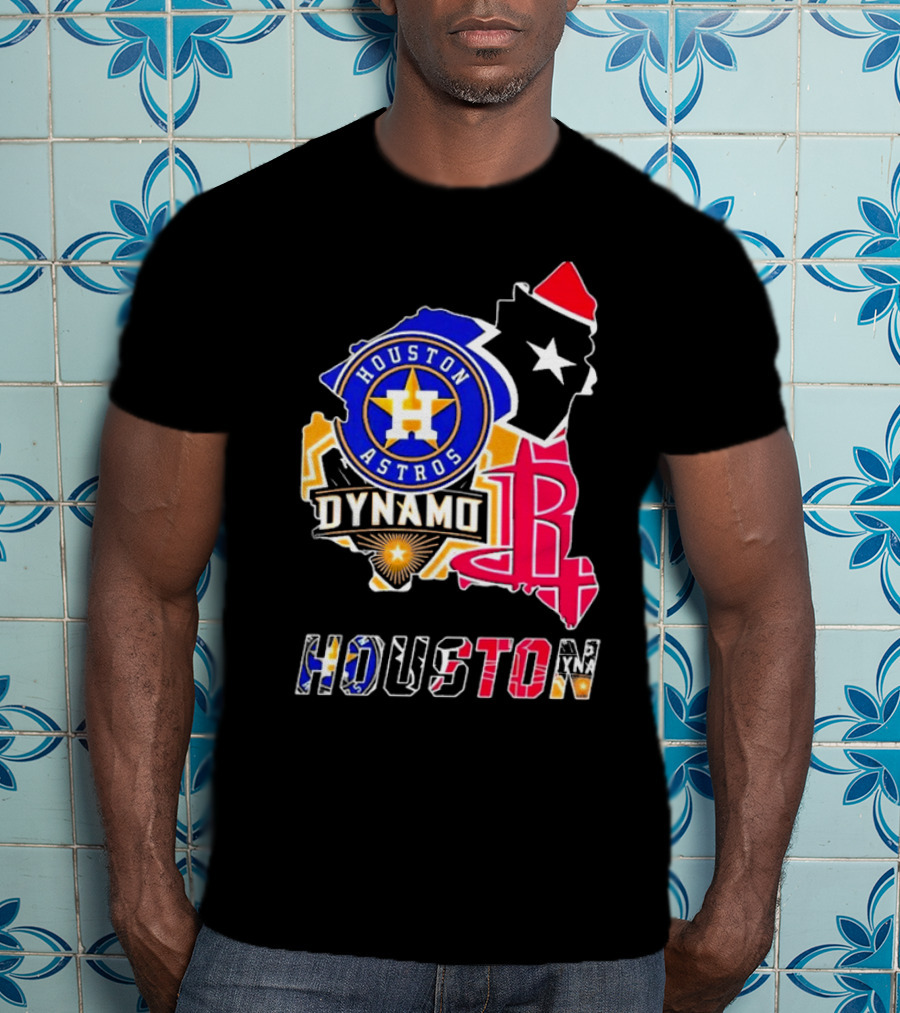 Houston Astros Dynamo Rockets Texas Map Sports Team T-Shirt