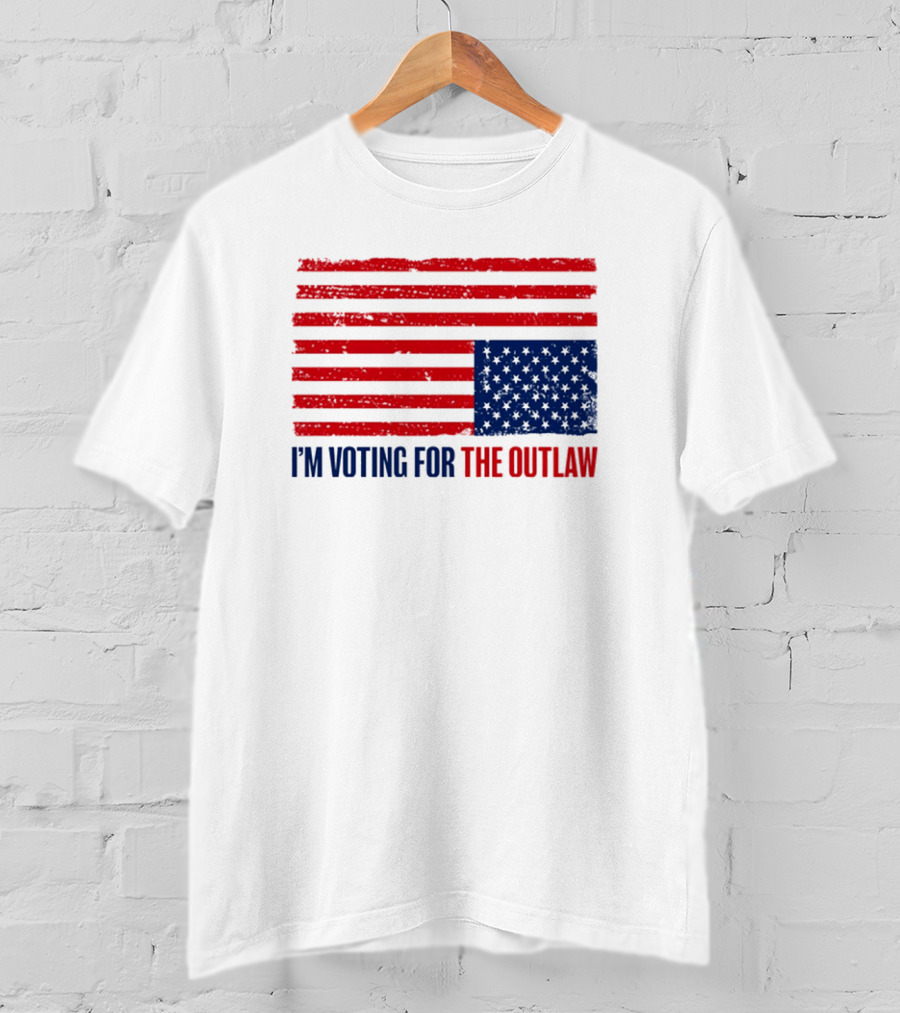 I’m Voting For The Outlaw Distressed American Flag T-Shirt