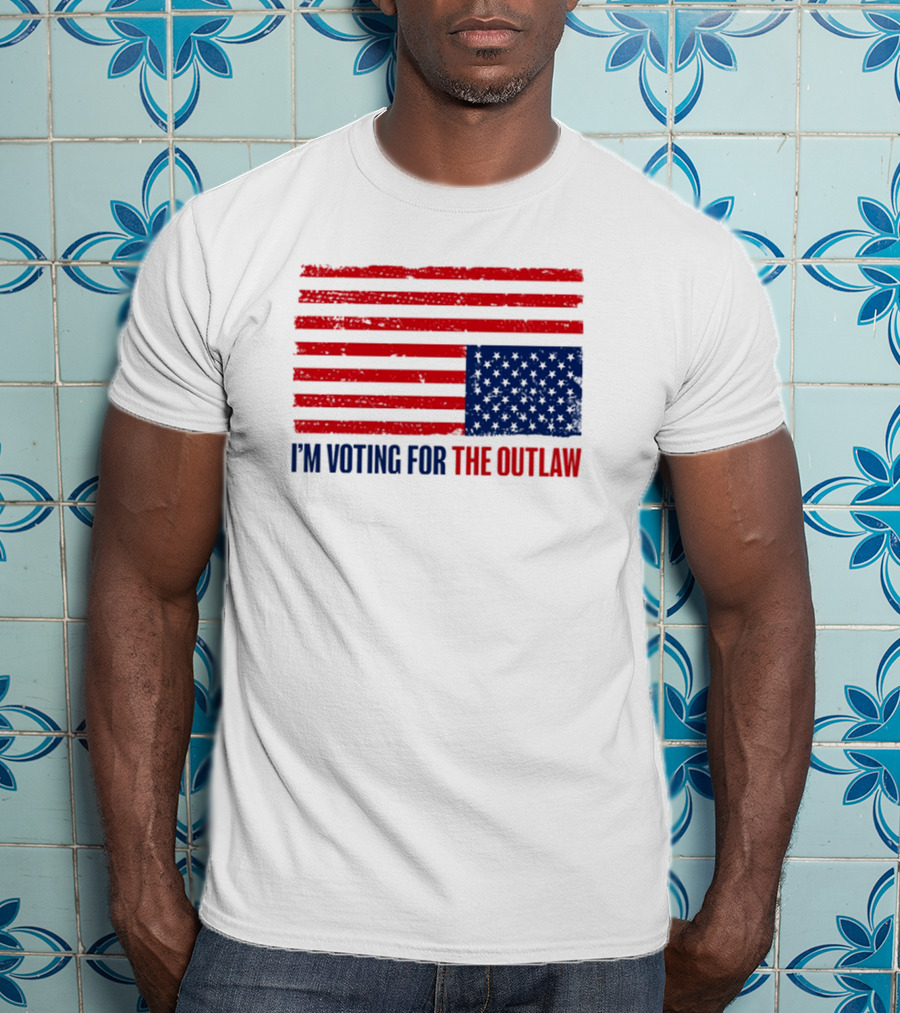 I’m Voting For The Outlaw Distressed American Flag T-Shirt