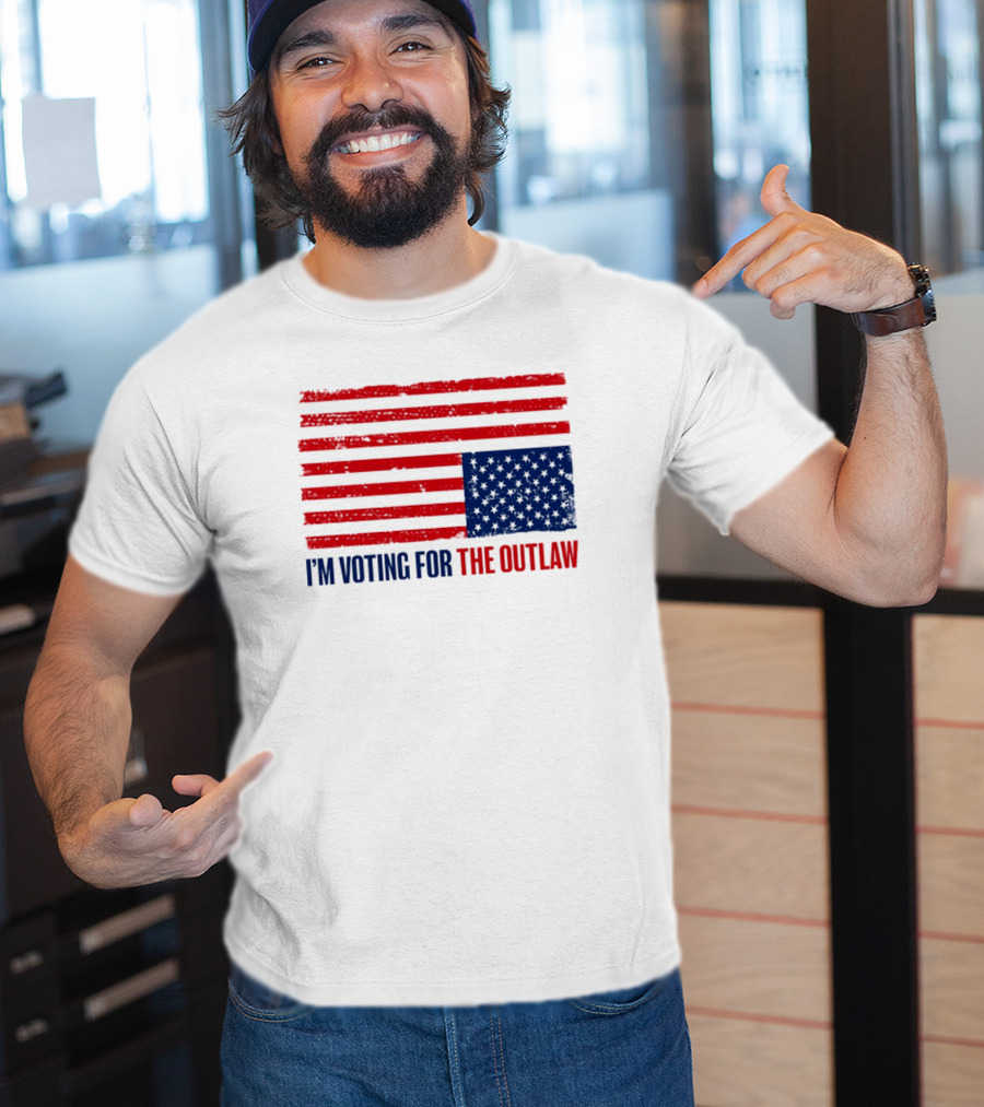 I’m Voting For The Outlaw Distressed American Flag T-Shirt