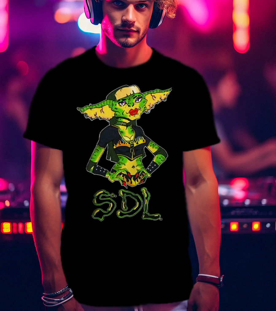 Steph De Lander SDL Gremlin Character In Punk T-Shirt