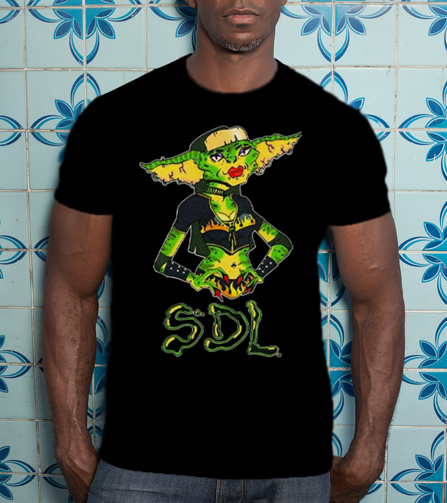 Steph De Lander SDL Gremlin Character In Punk T-Shirt