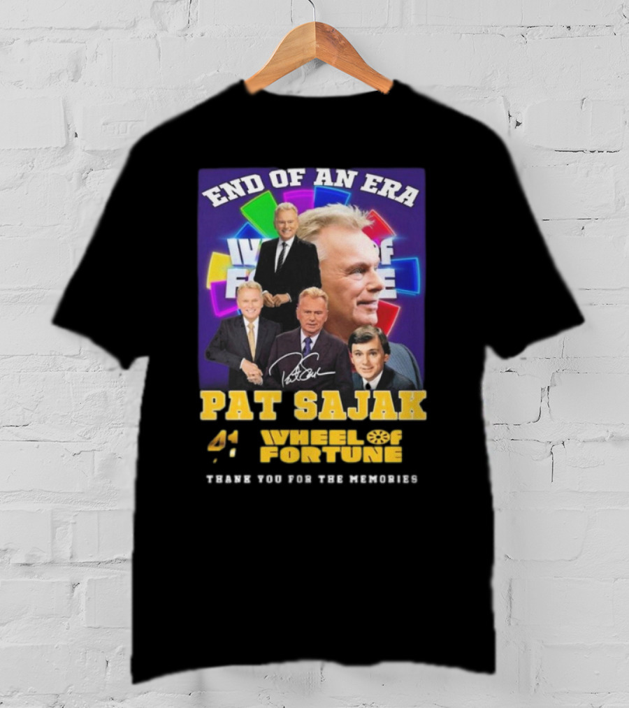 End Of An Era Pat Sajak 41 Wheel Of Fortune Thank You For The Memories T-Shirt