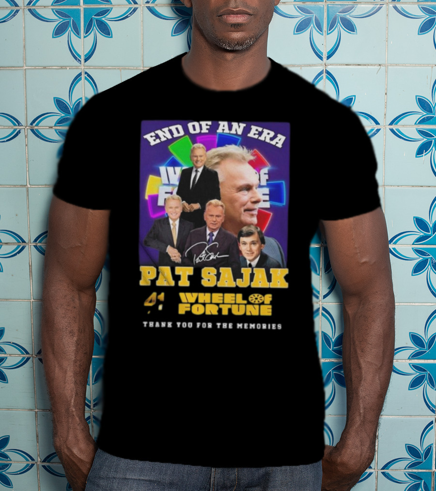 End Of An Era Pat Sajak 41 Wheel Of Fortune Thank You For The Memories T-Shirt