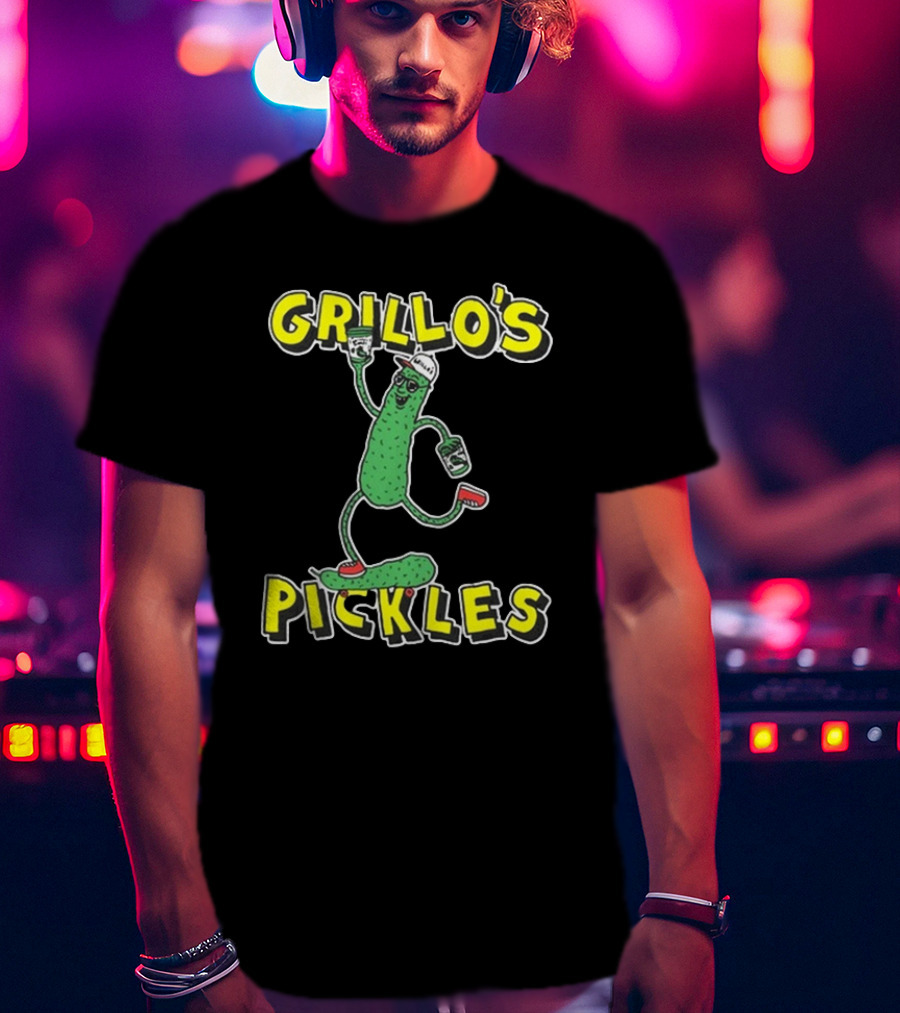 Grillo's Pickles Skateboarding Pickle Man Mike Lottie X Grillo’s T-Shirt