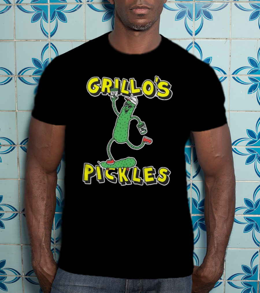 Grillo's Pickles Skateboarding Pickle Man Mike Lottie X Grillo’s T-Shirt