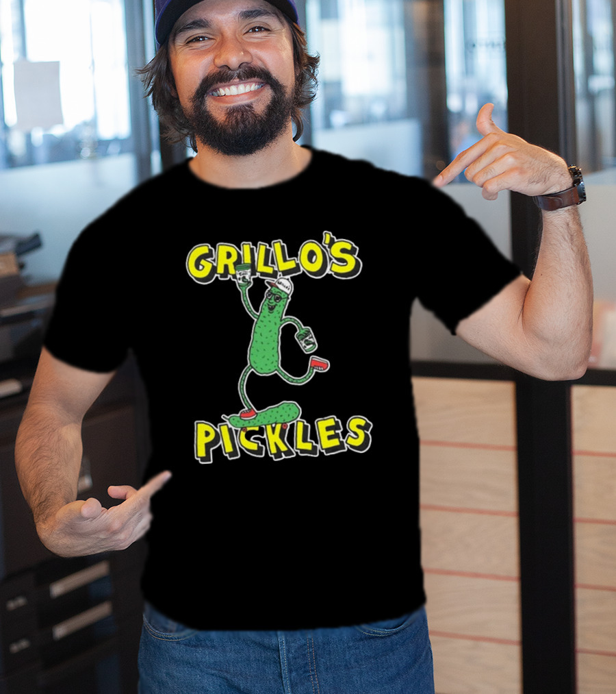 Grillo's Pickles Skateboarding Pickle Man Mike Lottie X Grillo’s T-Shirt
