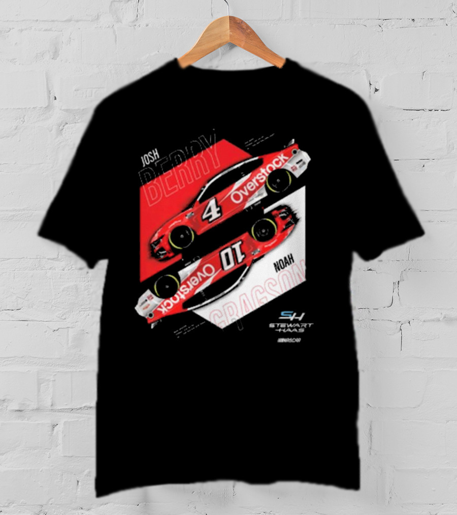 Josh Berry Noah Gragson Overstock Stewart-Haas Racing Car Designs NASCAR T-Shirt