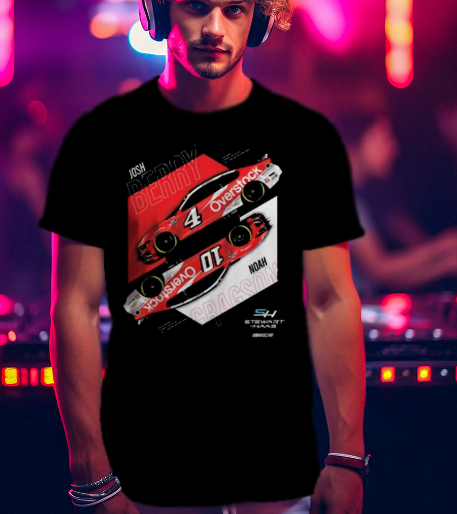 Josh Berry Noah Gragson Overstock Stewart-Haas Racing Car Designs NASCAR T-Shirt