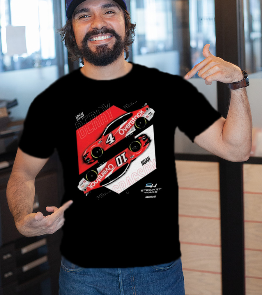 Josh Berry Noah Gragson Overstock Stewart-Haas Racing Car Designs NASCAR T-Shirt