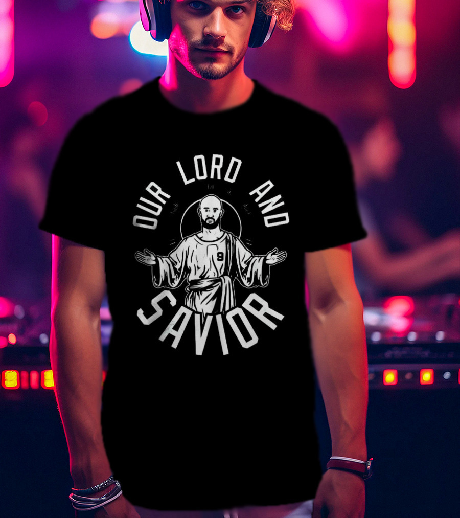 Our Lord And Savior Bald Player Number 9 Iconic Gesture T-Shirt