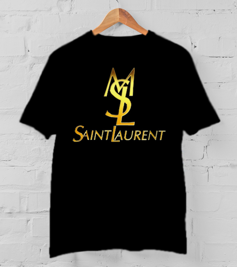 MSL Saint Laurent Gold Branding T-Shirt