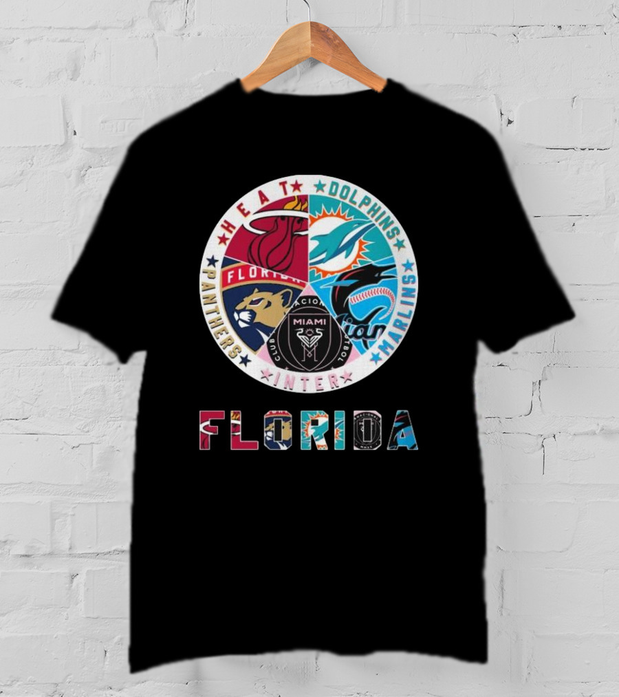Florida Heat Dolphins Marlins Inter Panthers Sports T-Shirt
