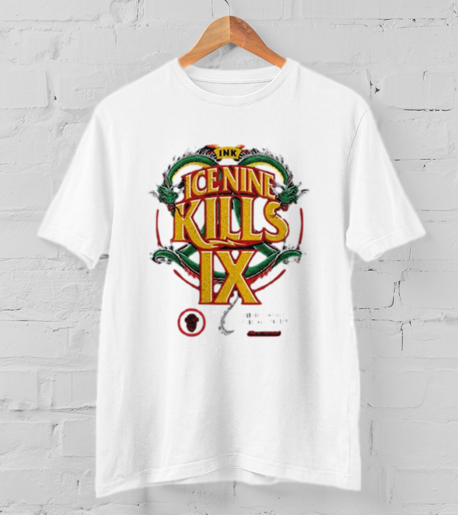 Ice Nine Kills IX Double Dragon Nine Times The Action INK Horror Inked T-Shirt
