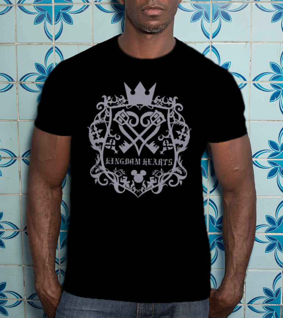 Kingdom Hearts Crest Keyblade Mickey Crown T-Shirt