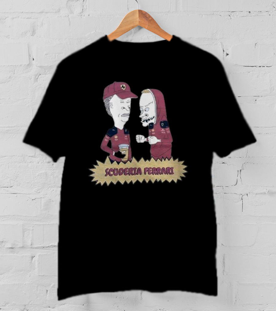 Scuderia Ferrari Beavis And Butthead Enzo Ferrari Racing Team Characters Collaboration T-Shirt