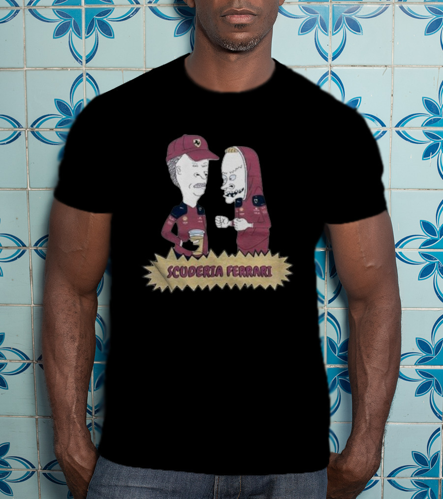 Scuderia Ferrari Beavis And Butthead Enzo Ferrari Racing Team Characters Collaboration T-Shirt