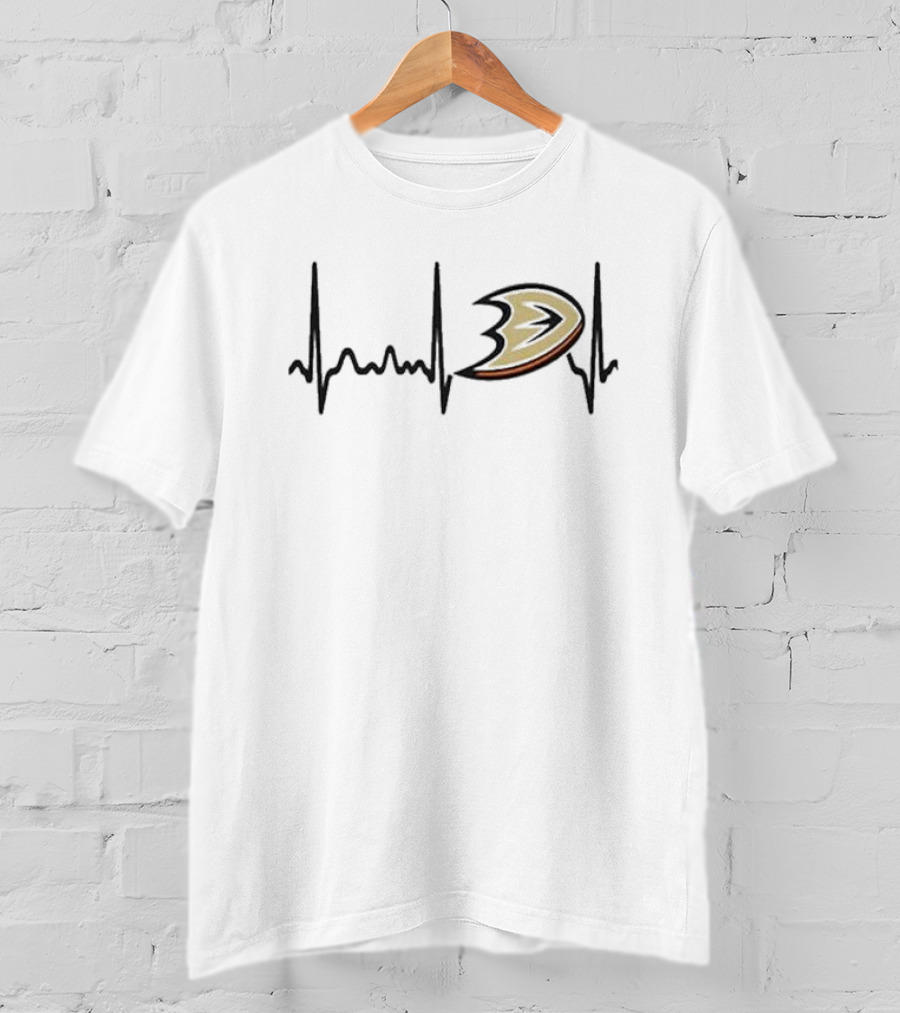Anaheim Ducks Heartbeat Logo Hockey T-Shirt