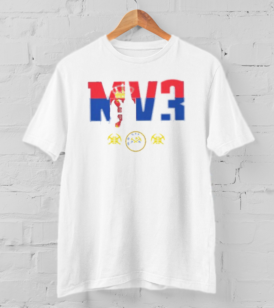 Denver Nuggets MV3 Serbian Flag Icons T-Shirt
